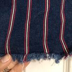 American Eagle Blue/Red Striped Super Stretch Hi Rise Mini Denim Skirt size 14 Photo 3