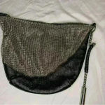 Metallic Silver & Black Purse Hobo Bag Chain Strap & Tassel Detail Photo 1