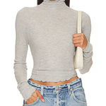 Free People L5116 Gray Heathered Waffle Make It Easy Thermal Top Size M NWT Photo 0