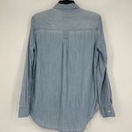 Rails  Denim Chambray Button Up Shirt Love Patch Light Was Distressed Size S Photo 5