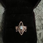 Women’s Stainless Steel Silver Faux Turquoise Ring Size 8 Blue Photo 1