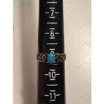 Genuine Turquoise Sterling Silver Ring (W.H. 925) – Filigree Scroll Band – Size Photo 11