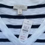 Talbots Red White and Blue Striped Cotton Knit Tassel Fringe Summer Top Small Photo 3