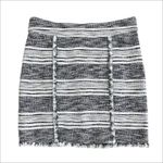 1. State  Black & White Tweed Fringe Pencil Skirt Size 4 Photo 1