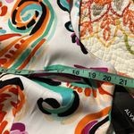 ALYX size 16 printed stretch twill dress sleeveless zip close back bright colors Orange Photo 3