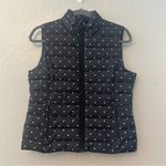 Colebrook Essentials LOFT black and white polka dot puffer vest size small NEW Photo 1