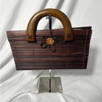 Vintage Brown Bamboo‎ Unbranded Satchel Handbag Photo 0
