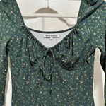 Reformation Anjeline Long sleeve stretch tencel Lyocell Knit Floral Dress Green Photo 4