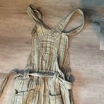 Free People $128 NWT  ONE BALLAST STRIPED BELTED OVERALL JUMPSUIT MOSS Sz S Photo 9