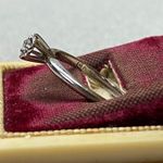 14K White Gold Diamond Classic Solitaire Ring Engagement Promise Gift Size 6.25 Silver Photo 4