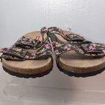 Unionbay Melissa 10M Cork Sole Floral Sandals Shoes in Black Multi Photo 4