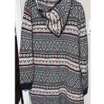 Monteau  Open Front Hoodie Cardigan Sweater Womens M Multicolor Aztec Duster Long Photo 6