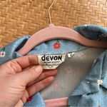 Vintage 1970’s retro floral‎ printed bodysuit play suit women’s size L Blue Size L Photo 7