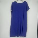 Habitat  Blue Midi Shirt Dress Minimalist Lagenlook Pocket Short Sleeve Size XL Photo 5