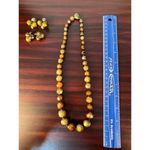 Vintage Vogue Chunky Copper Gold Tone Beaded Necklace and Earrings Photo 12