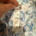 Chico's Chico’s Women Floral‎ Button-Up Shirt Blue White Sheer Long Sleeve Blouse Size L Photo 4