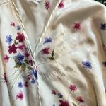 Vintage pockets house robe satin weave flowers White Size M Photo 5