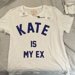 Eleven Paris Life is a Joke  White Tee with blue velvety letters Kate Is My Ex L Photo 0