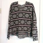 NSF Gray Pink Tribal Aztec Hoodie Sweatshirt Pink Size M Photo 2