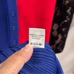 STAUD NWT Medium Blue Red New York Giants Shoko Knit Button-Up Sweater Dress NFL Photo 5