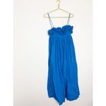 Mango  Cobalt Blue Long Maxi Dress Ruffles Size Small Babydoll Preppy Art Chic Photo 3