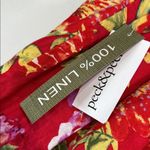 Peck & Peck NWT ST BARTHS Red Floral Butterfly Pants 100% Linen Size Large W 16” I 30” Photo 1