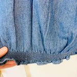 American Eagle NWOT  blue denim ruffle crop top Photo 5