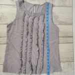 J.Crew  Womens XS Gray Sleeveless Ruffle‎ Front Tank Top Keyhole Casual Photo 7