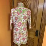 Gretchen Scott bright pink n green embroidered tunic Size M Photo 11