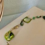 Green Abalone Necklace Vintage “Tigris” Remade Shell Beachy Assymetric Boho Photo 5