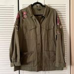 a.n.a Green Utility Jacket with Relaxed Fit and Collared Neckline Photo 0