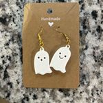 NWT boutique handmade ghost earrings with gold hardware White Photo 0