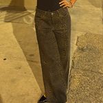 Low rise cheetah print jeans Brown Size 2 Photo 6