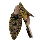 J. Crew Marna Emboirdered Slider Flat Womens 6.5 Metallic Quiet Luxury Mule Shoe Gold Photo 3