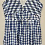 Anthropologie  The Peregrine Midi Dress Blue Gingham Plaid Smocked‎ Maxi Sz S Photo 6
