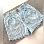American Eagle Blue White Striped High Rise Pleated Shorts Sz 8 Photo 7