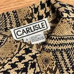 Carlisle Snake Print Patterened 100% Silk Button Down Size 4 Photo 5