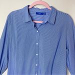 Apt. 9 ❄️3/$18  Blue & White Pinstripe Button Down with Roll Tab Sleeves, XL Photo 1