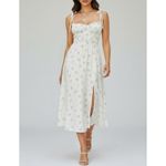 House Of CB Christabel Floral Shirred Midi Dress, Ivory, L+ Photo 1