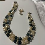 Handmade pearl and blue Faux Sapphire cristals, shocker, Relic! Photo 3