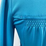 Vintage 70s Maxi Shirt Dress Long Bishop Sleeve Button Front Pleated Belted Blue Size 4 Photo 8