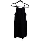 Old Navy Romper Womens Large Sleeveless Halter Neck Twill Black Jack Tie Waist Photo 2