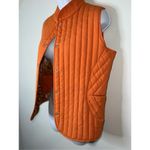Women’s Orange Quilted Puff Button Vest Orange Size L Photo 2
