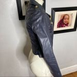 Black Rivet Vintage Y2K  Moto Motorcycle Biker‎ Zip Gray Leather Jacket XS Photo 5