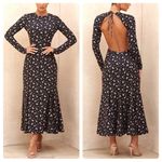 House Of CB NWOT  Octavia Backless Dainty Floral Print Midi Dress Black Size XS Photo 1
