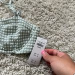 Abercrombie & Fitch  Checkered seersucker green bikini bra top Photo 5