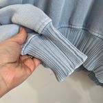 Aerie  Light Blue Oversized Hoodie Ribbed Cuffs Cozy Pullover Sweatshirt XL Photo 3
