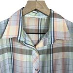 Vintage 70s 80s Pastel Short Sleeve Plaid Button Up Photo 1