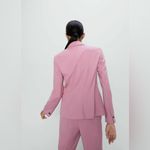 ZARA Classic One-Button Pink Suit Business Career Work Stretch Blazer Size 6 Photo 1