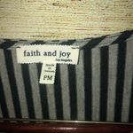 Faith and joy Casual Comfy Black & Grey Stripe 3/4 Sleeve Top Photo 2